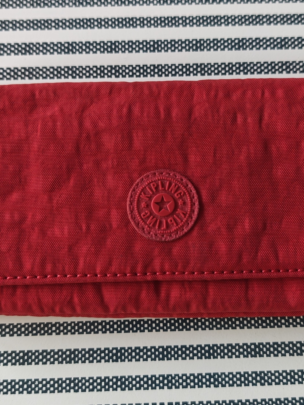 Kipling Red Nylon Fold-Over Clutch Wallet